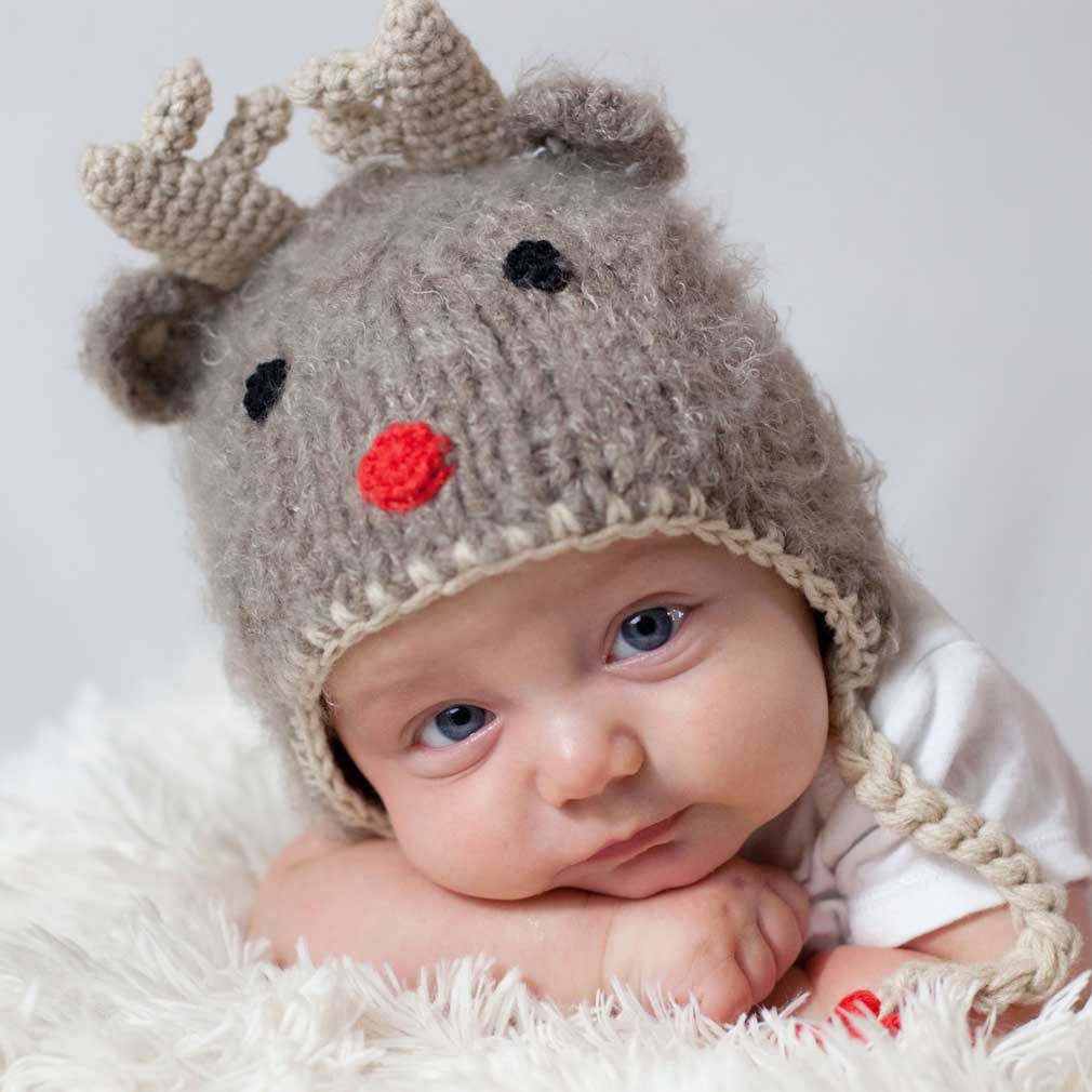 Huggalugs - Wholesale Beanie - Kids - Rudolph Reindeer Beanie Hat Baby & Kids3