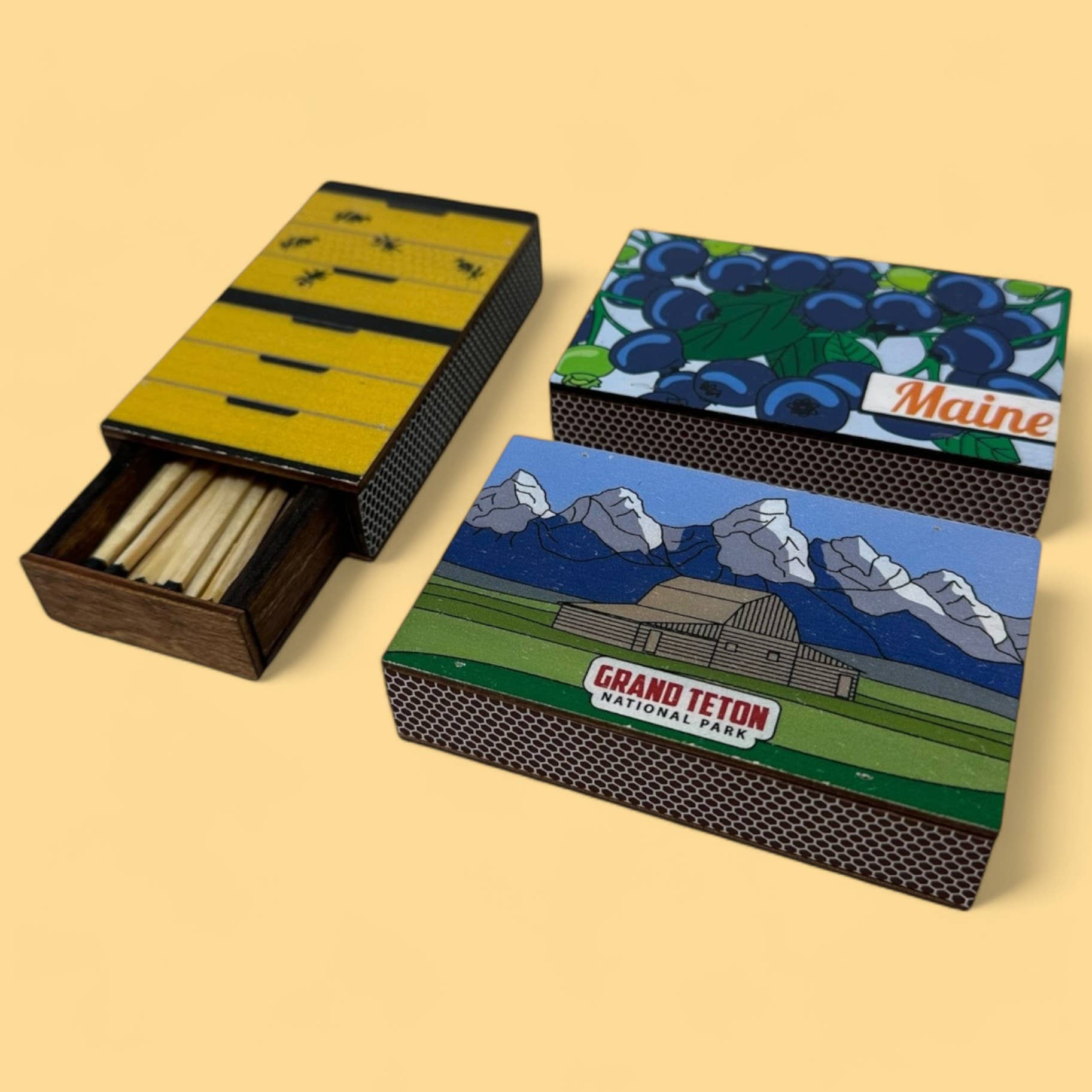 Ingeneius - Wholesale Match Holder - Wooden Keepsake Matchbox With Matches - Custom8