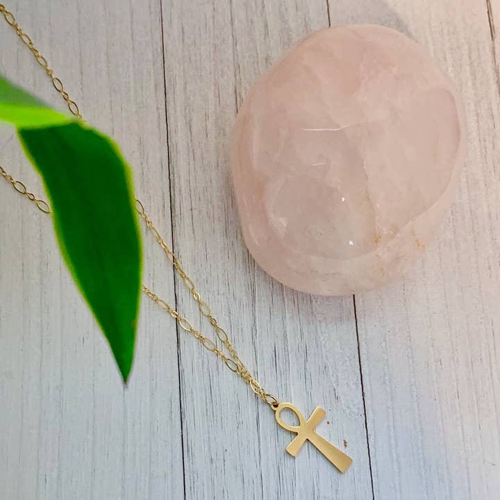 Collier Clé de la vie | Collier Ankh rempli d'or 14 carats pour la vente par The Risen Lotus LLC