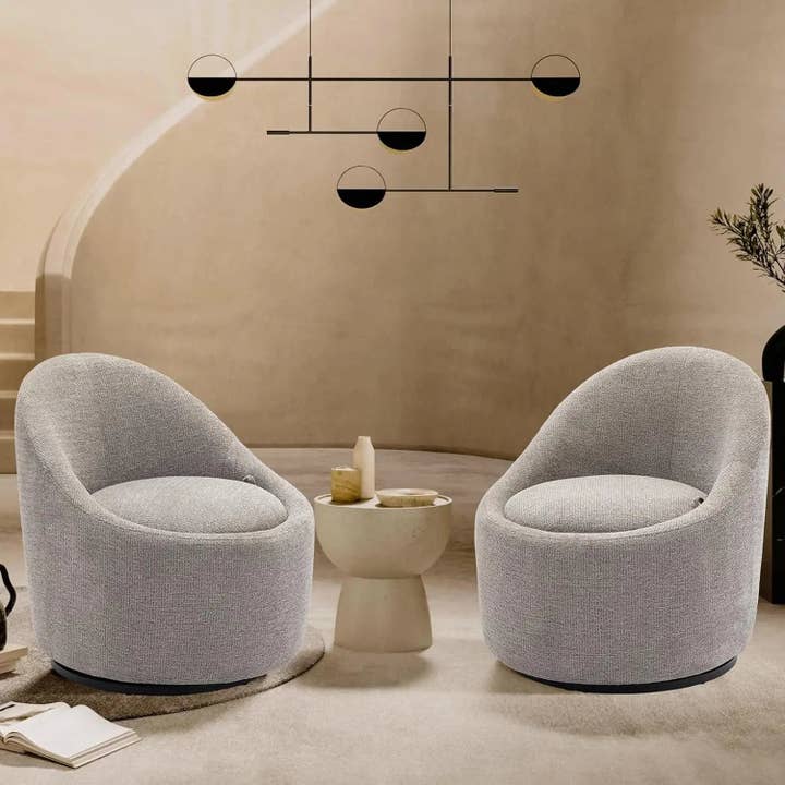 BlakOutlet - Wholesale Chair - Set of 2, 360 Degree Swivel Cuddle Barrel Chairs with Hidden Storage