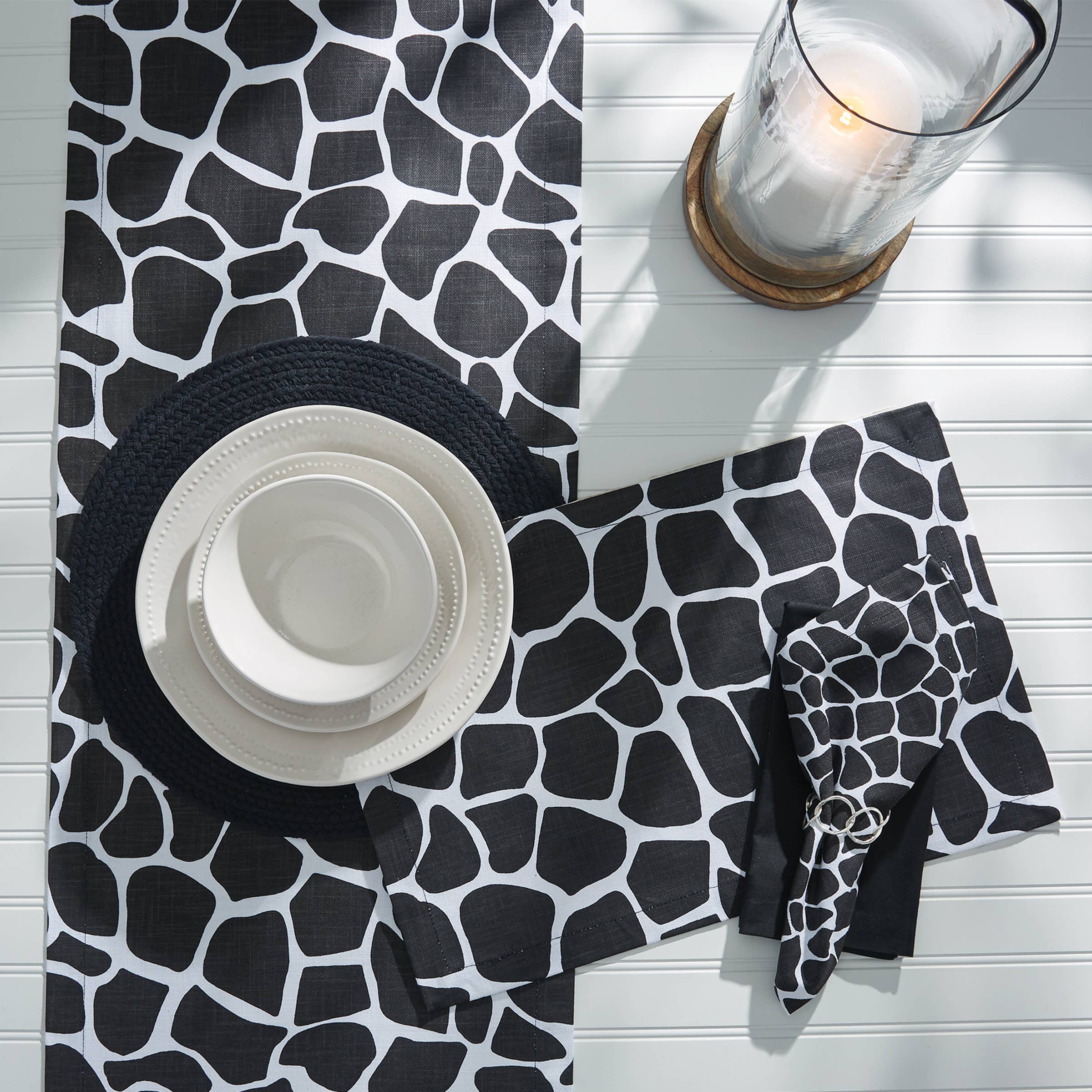 Split P - Vente Sets de table - Set de table imprimé girafe - Noir1
