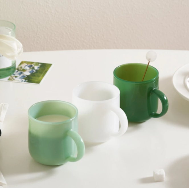 IVORE.GROUP (We cover All Import duty) - Wholesale Coffee Mug - Retro Jade Glass Cup0