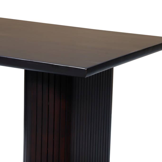 HomeRoots - Wholesale Console Table - 82" Dark Brown Wood Double Pedestal Base Dining Table5