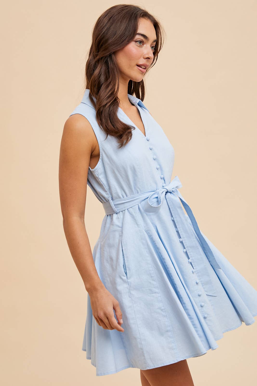 In Loom - Wholesale Dress - Women's - SLEEVELESS LAPEL MINI DRESS3