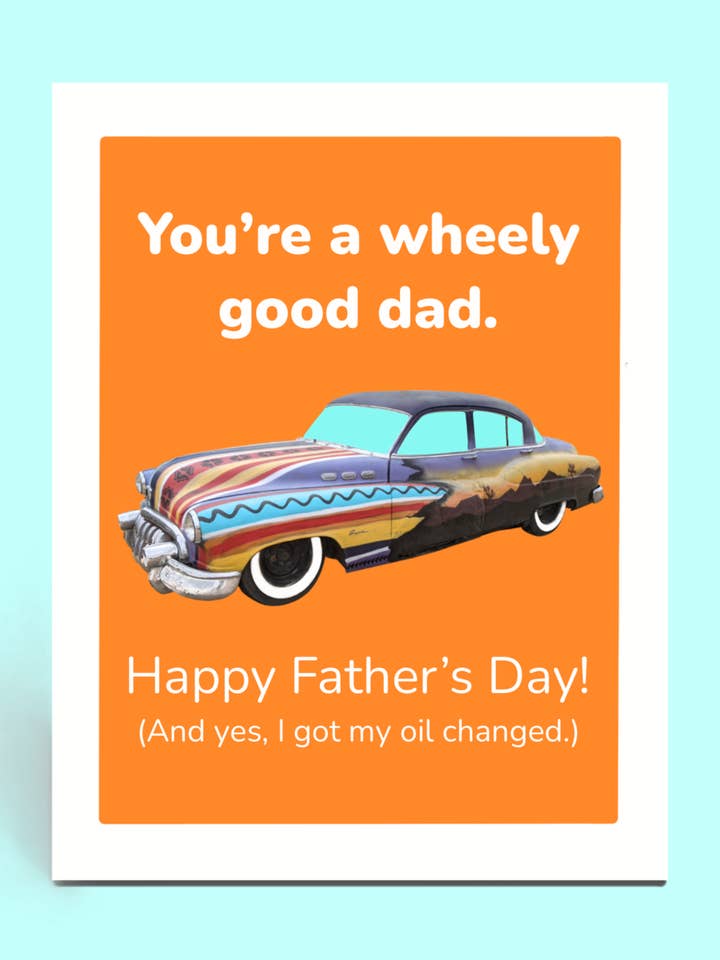 Cartão Wheely Bom Pai por atacado de Cards o' Glee LLC