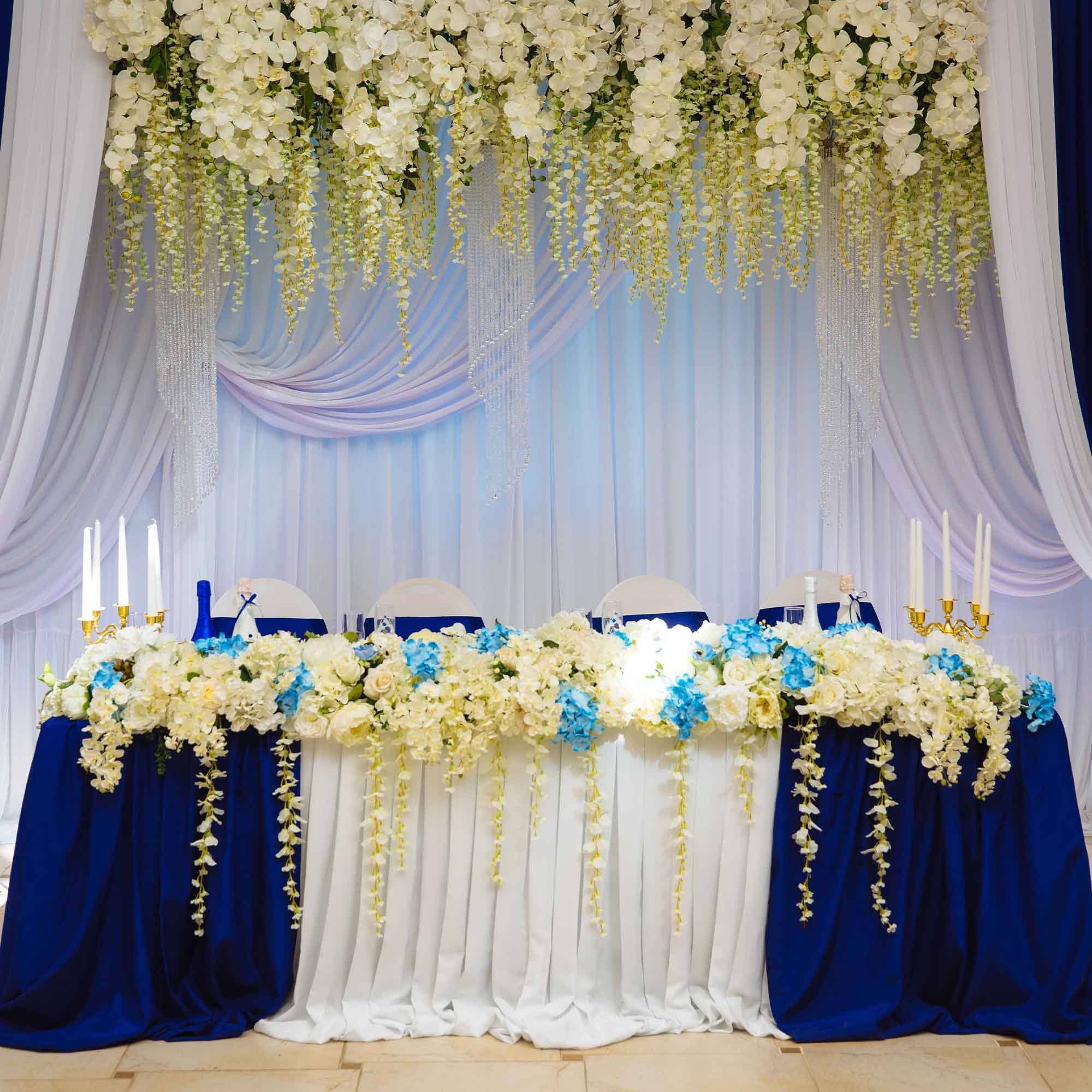 Portofino International Trading, USA - Wholesale Tablecloth - Polyester Table Skirt -  14 Feet Long - White2