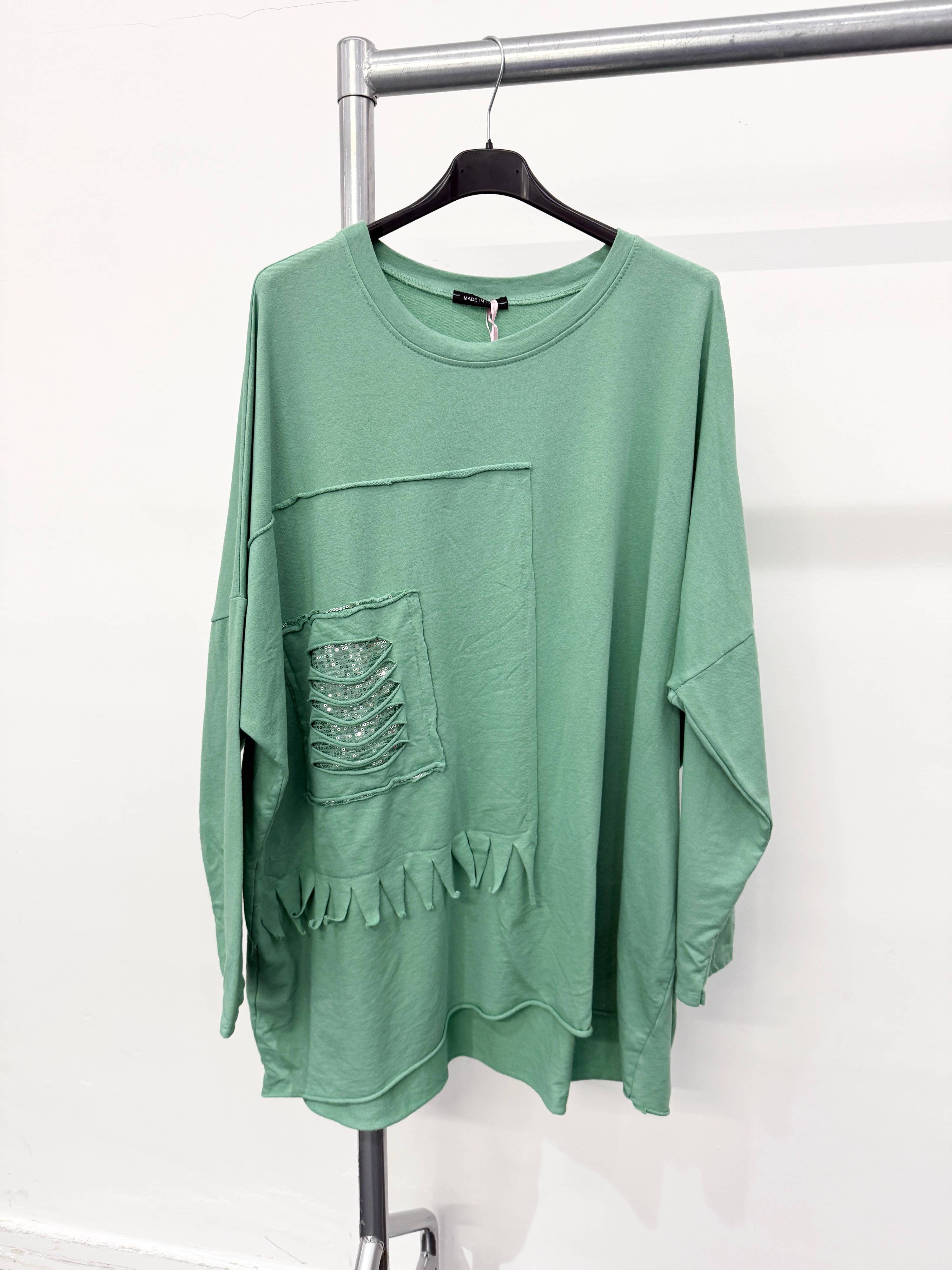 Lucy Sparks - Wholesale Tunic - Women's - Pure stretchy cotton plus size raw edged top with distressed9