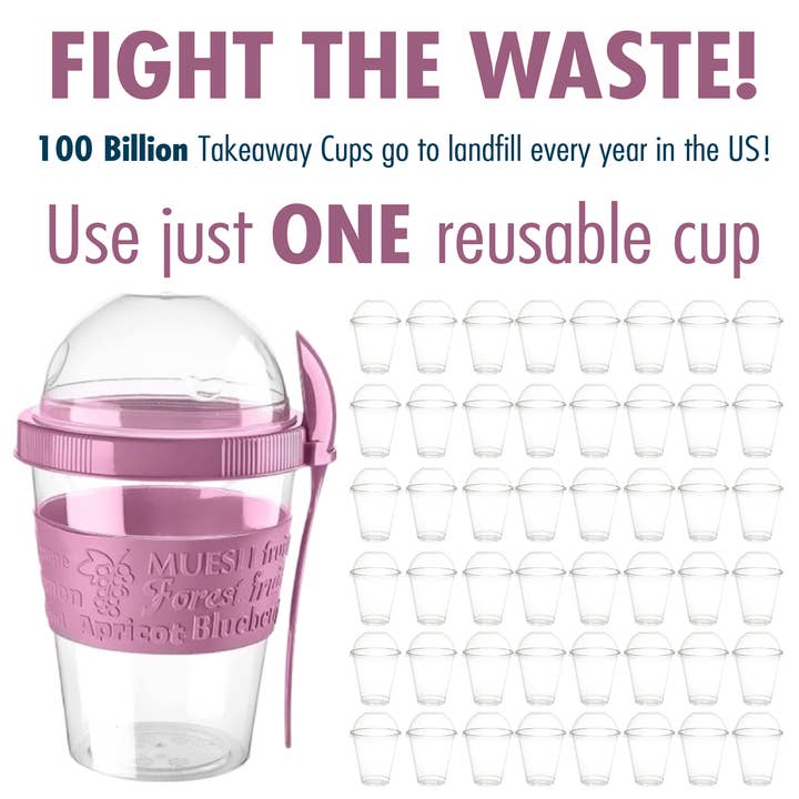 Hakan - Wholesale Food Storage Container - Parfait Cups with Lid and Spoon, Reusable Cups, 4-Pack, 20Oz8