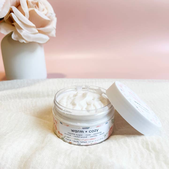 warm + cozy | shea butter lotion jar for wholesale by Collective Harmony Co