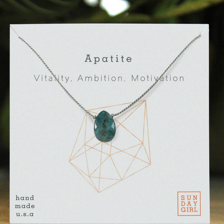 CGN-APA | Healing Crystals and Stones Necklace in Apatite for wholesale by Sunday Girl by Amy DiLamarra