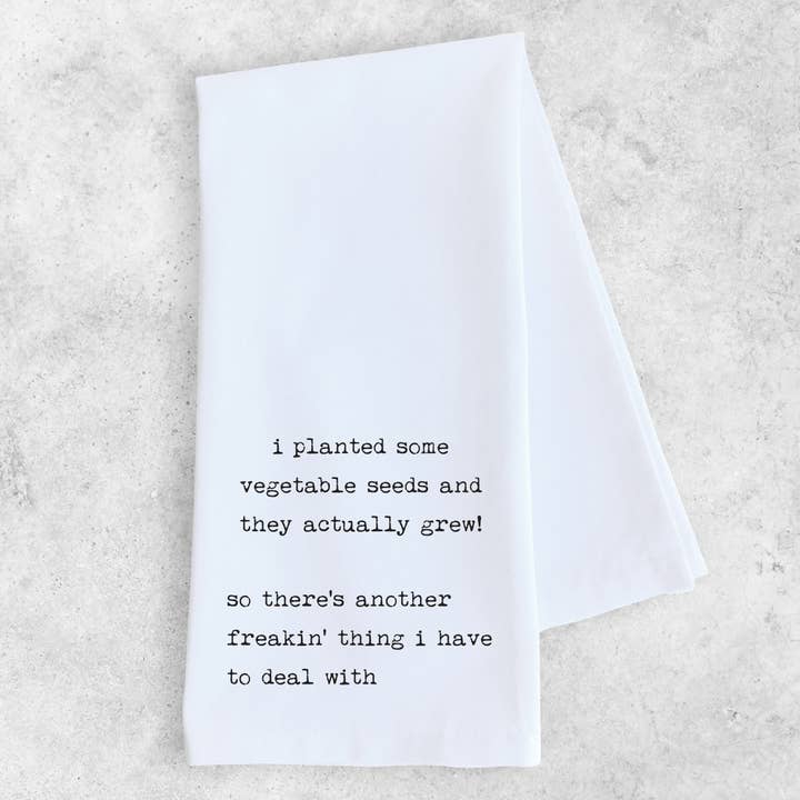 Økologisk bomulds viskestykke - Jeg plantede nogle grøntsagsfrø for engroshandel hos DEV D + CO.