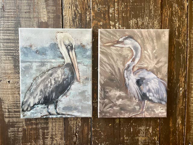 Rustic Nester - Wholesale Art Print - Pelican canvas art print, Coastal art, Ocean theme decor2