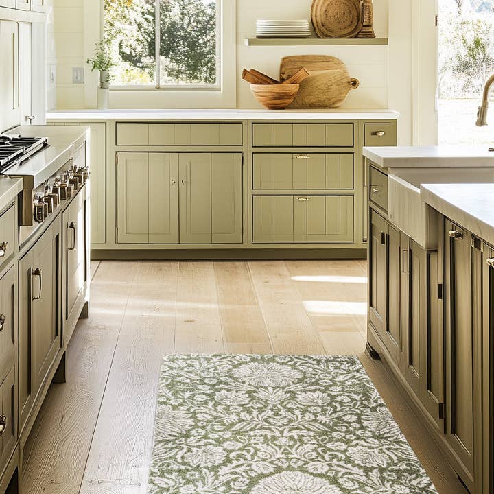 Cornflower Green Tea Floor Mats for wholesale by Studio 67 Wash+Dry Mats