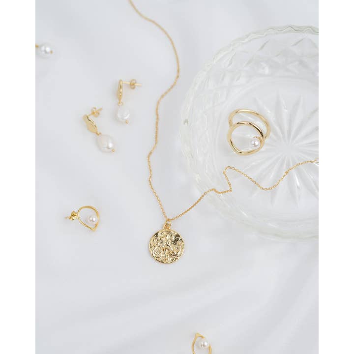 Mermaid Coin Necklace 18k Gold for wholesale by Bowie & Co