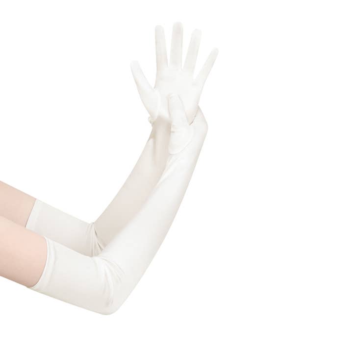 Floris Linens - Wholesale Gloves - Women's - Long Satin Wedding Bridal Gloves for Event, Party, Cosplay
