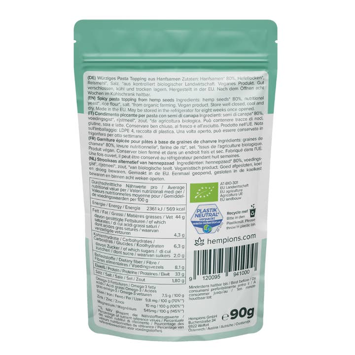 Hempions - Wholesale Dried Spice Mix - Organic Hemp Hamesan 90 g - vegan Cheese Alternative5