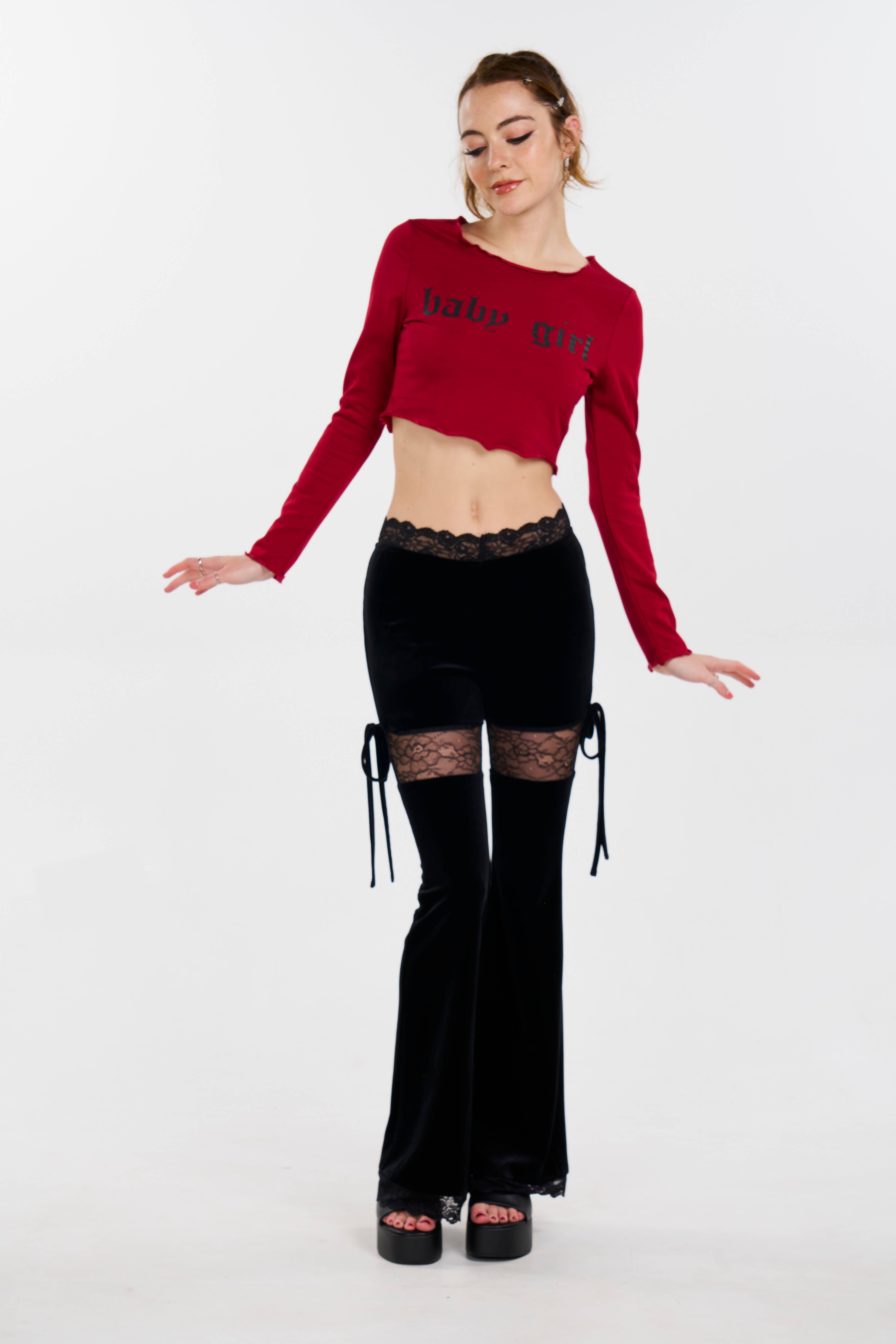 Pretty Damage – wholesale Pants – Women's – Pretty Monster Velvet Pants1