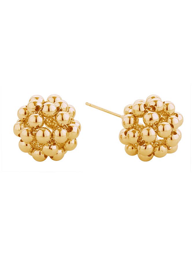 14K Cluster Balls Post Earring for wholesale by Hana