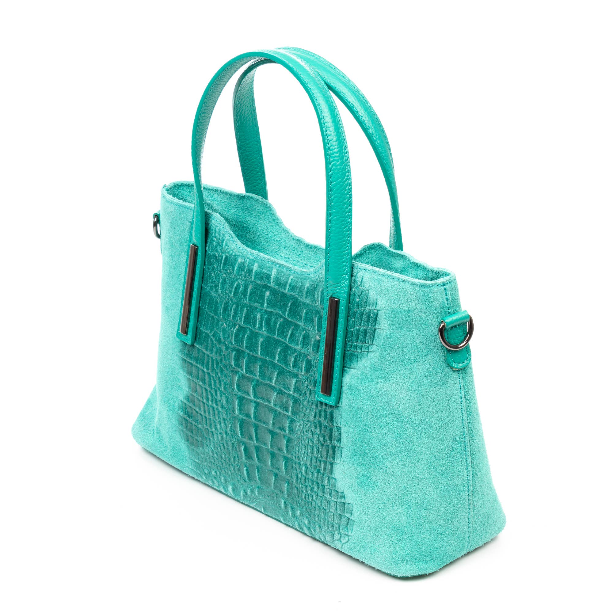 FIRENZE ARTEGIANI - Vente Sac à main avec poignée sur le dessus – femme - Fiesole sac cabas Femme. Cuir véritable Suède Crocodile.4