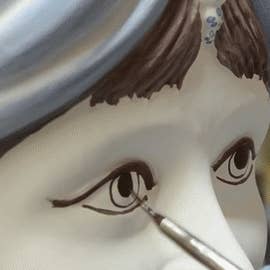 Artistica - Deruta of Italy - Wholesale Vase - CALTAGIRONE: Moorish Sicilian Head Vase - Woman Antiqued White glaze with 24 Carats Gold Accents (Large)4