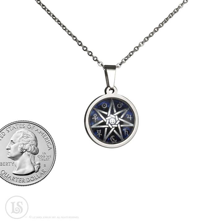 Liz Sabol Jewelry Art – wholesale Hänge-/berlockhalsband – Planetary Septagram - 7-pedig stjärna, litet hänge