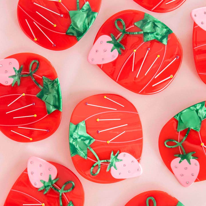 Sarah Hearts – Großhandel Haarspange – Damen – Tomaten-Nadelkissen Französische Haarspange2