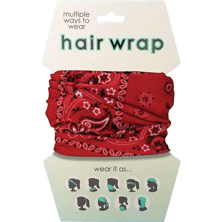 Red Bandana Hair Wrap for wholesale by Spoontiques, Inc