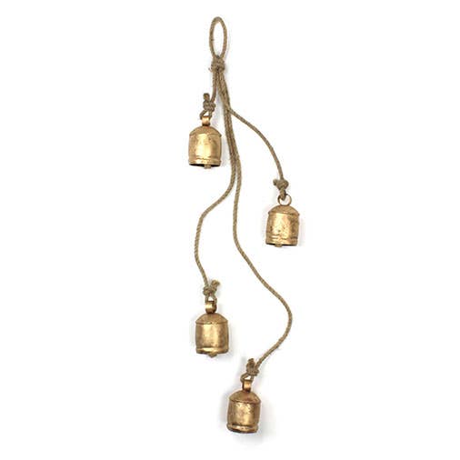 Siesta – wholesale Bell – Four Large Vintage Bells on Rustic Rope2