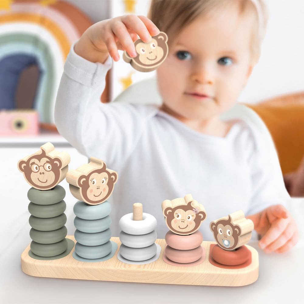 Speedy Monkey - Wholesale Stacking Rings Game - Baby - Monkey Family Stacker2