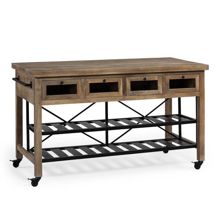 Stuart Two-Tier Wooden Counter Table for wholesale by LOOMLAN