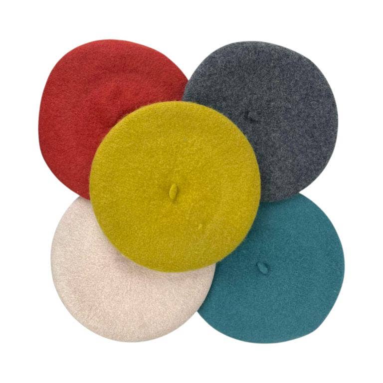 multicolor assortment Beautiful Wool Beret for Women with Solid Colors and One Size Fits All for wholesale on Faire3