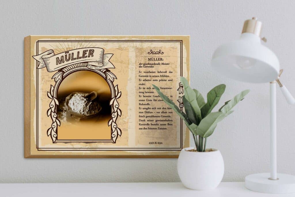 Femer - Vente Pancarte - Panneau en bois Professions 40x30 cm Müller Meister des Grain Deco3