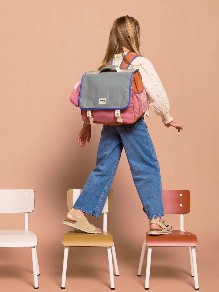 Léo Tricolore Sage Backpack for wholesale by Hindbag