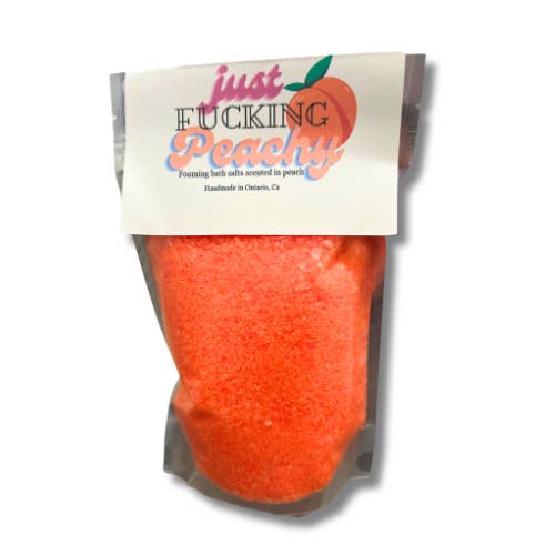 Just F'ing Peach Bath Salts for wholesale by Fizz Soakery