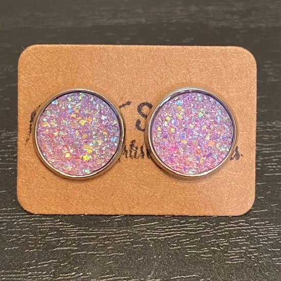 SMA Artistry Creations - Vendita all'ingrosso Orecchini a bottone - Orecchini a bottone cabochon scintillanti da 12 mm10