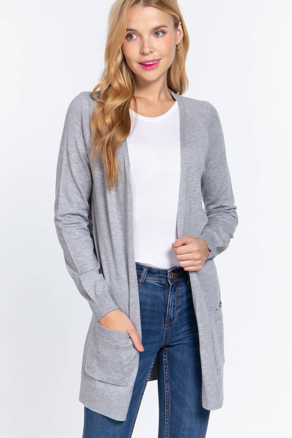 42POPS - Wholesale Cardigan - Women's - ",...SI-21342 RAGLAN SLV OPEN SWEATER CARDIGAN4