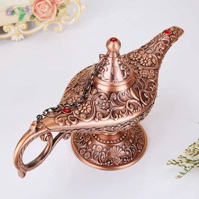 La Bella Monte - Wholesale Incense Holder - Colorful Metal Genie Lamp Bronze Holiday Décor9