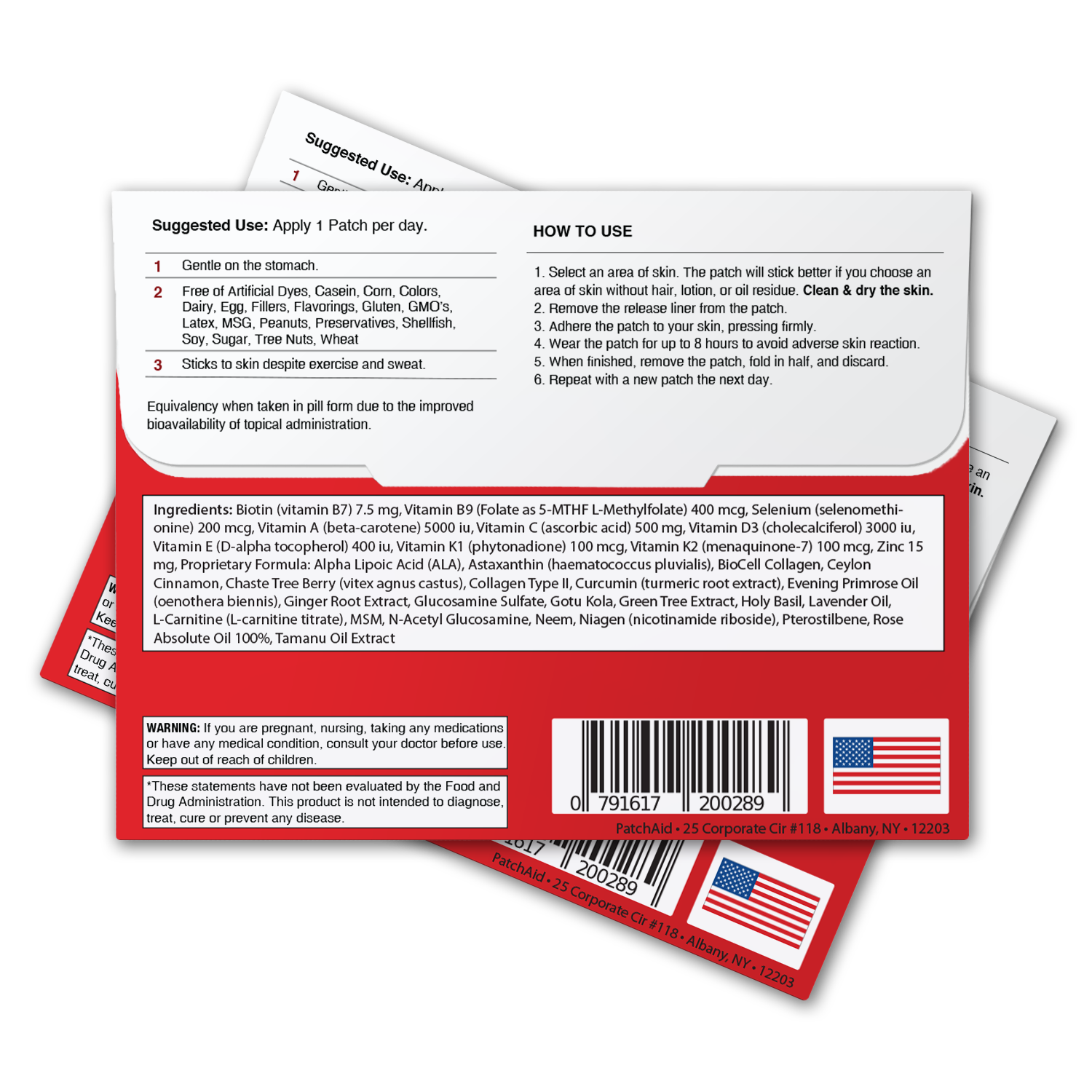 PatchAid - Wholesale Oral Supplement/Vitamin - Biotin Plus Vitamin Patch - Hair, Skin, and Nails Support 7