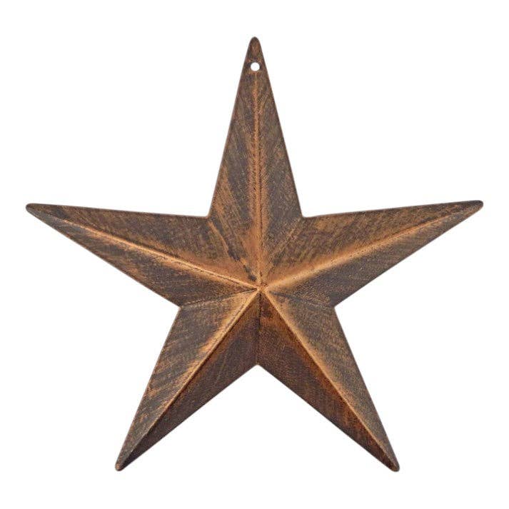 Iron & Blossom - Wholesale Wall Accent - Rustic Metal Barn Star Brushed Bronze Copper Tin Wall Decor Western Style1