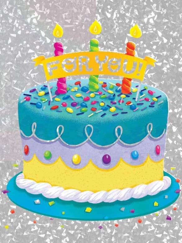 Birthday Cake Foil Gift Enclosure for wholesale by Paper House Productions