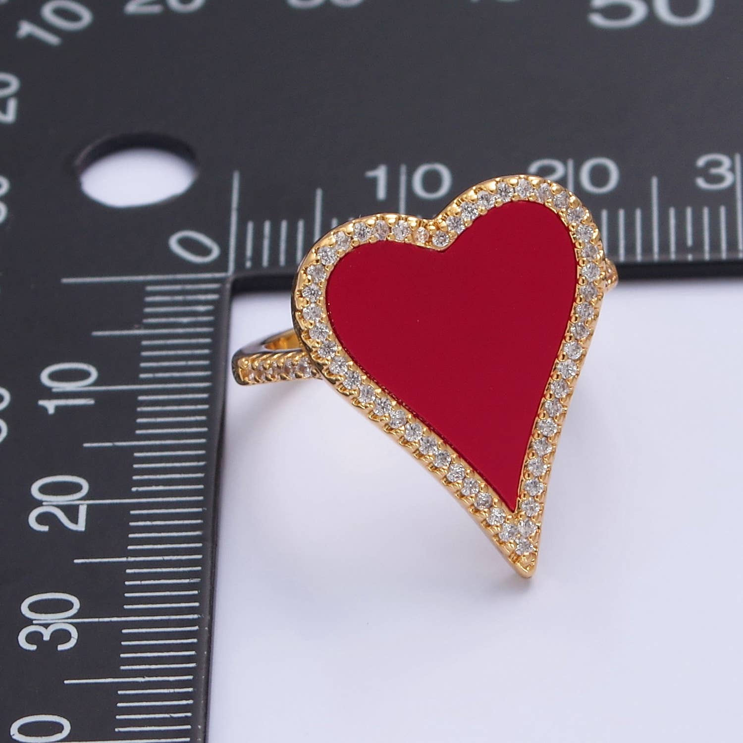 Aim Eternal – wholesale Cocktail/statement ring – Colorful Heart Framed Open Casual Ring O2198 O2199 O22005