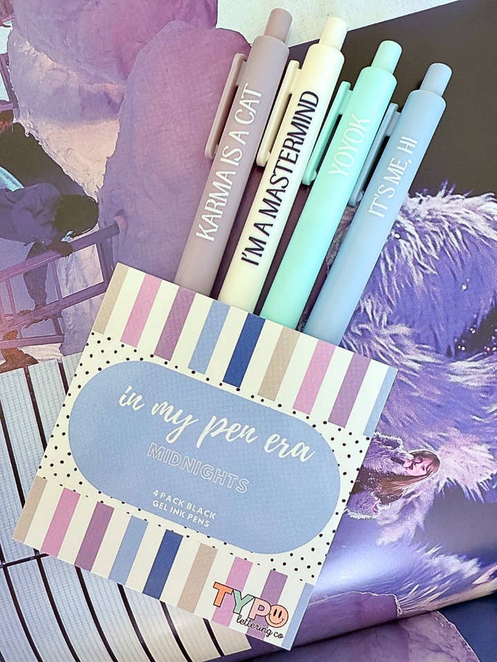Tay  inspired pen set-midnights  for wholesale by Typo Lettering Co