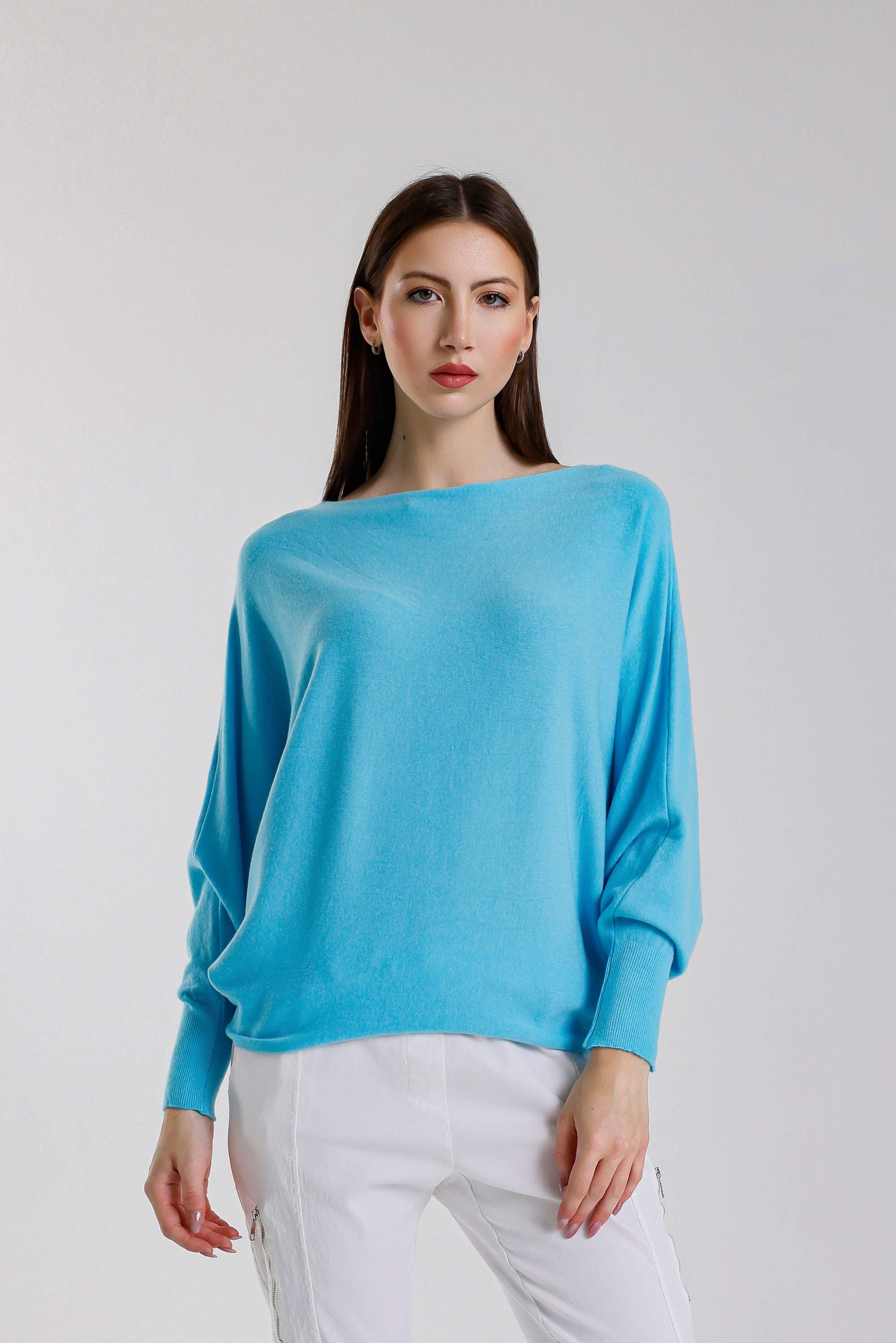 TINA Stephens Italy/Tees By Tina – Engroshandel Pullover - Dame – Mylah seriøst blød batwing sweater (BLS413)17