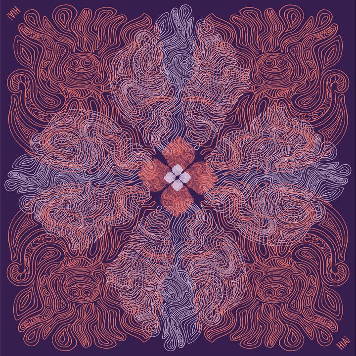 Octopus Scarf - plum for wholesale by Hia Paris