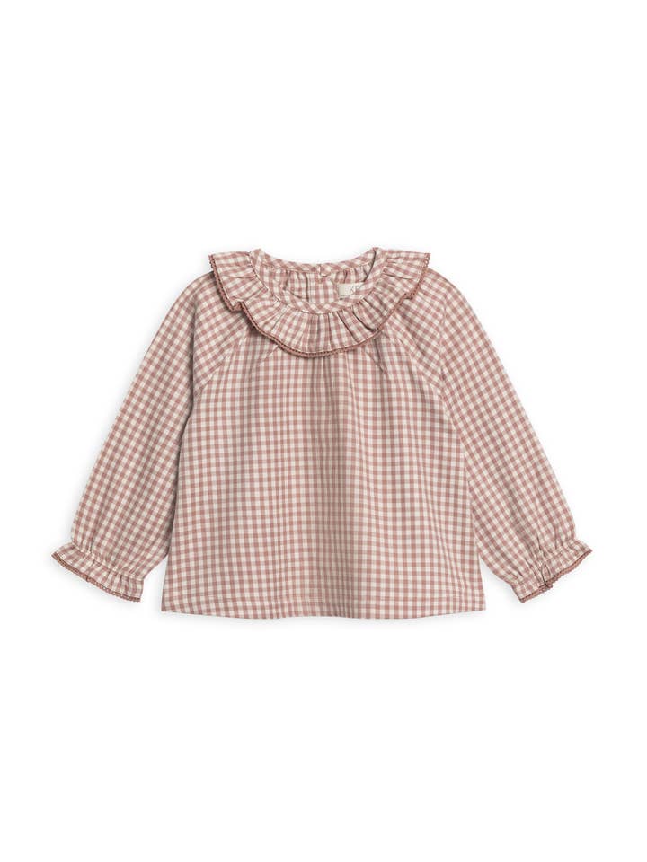 Shirley Poplin Ruffle Collar Shirt for wholesale by Colored Organics