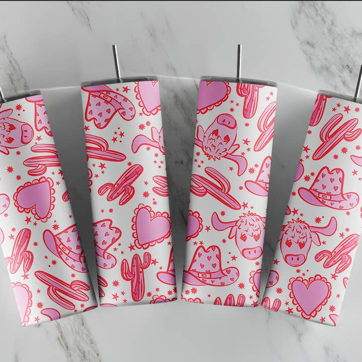 Country Valentine Tumbler, Western Valentine's Day Cup for wholesale by So Peachy Designs