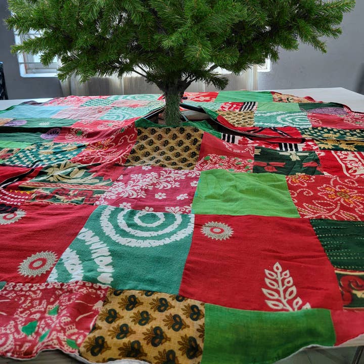 Basha Handmade Patchwork Christmas Tree Skirts for wholesale by Basha Boutique