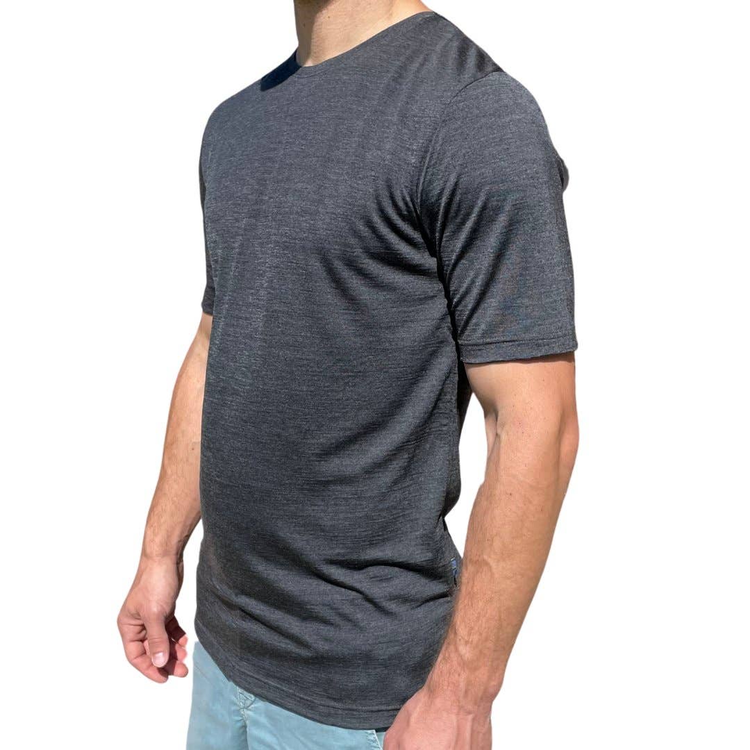 Glückskind - Wholesale T-Shirt - Men's - Men's T-shirt anthracite, merino wool & tencel (organic, bluesign)0