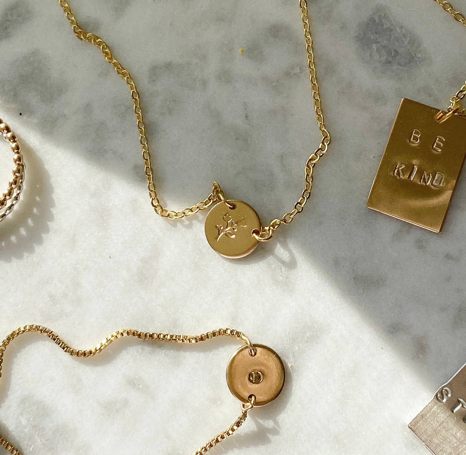 Hazelry - Wholesale Pendant/Charm Necklace - Custom Gold Filled Stamped Necklace2