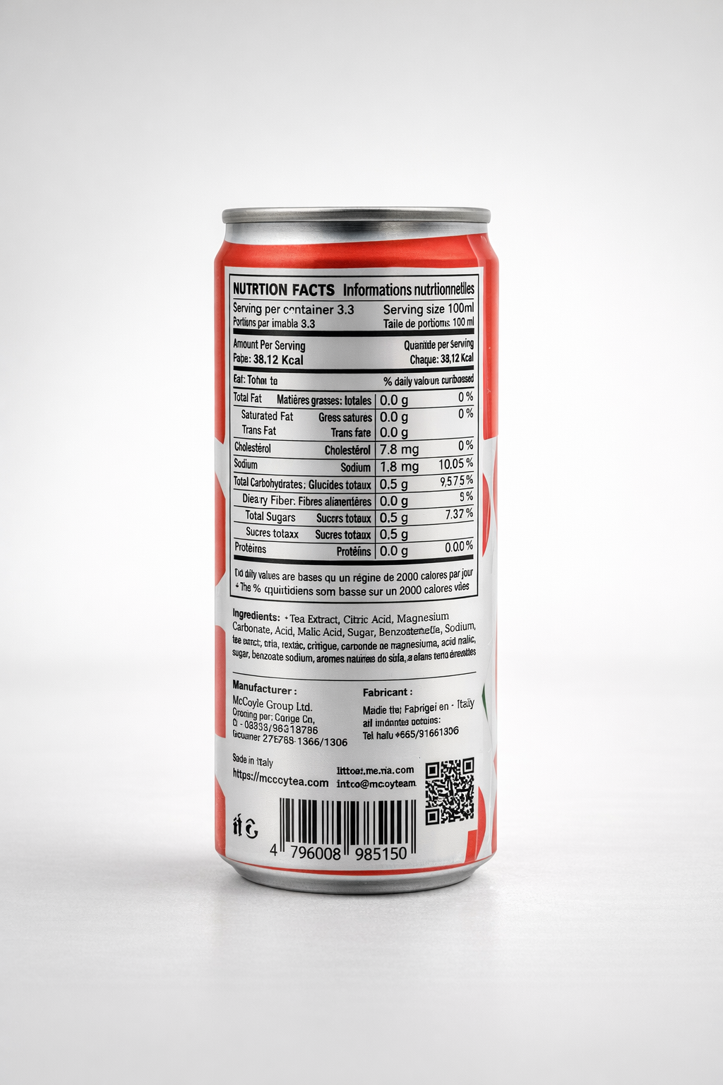 Mccoy Teas Canada - Wholesale Iced Tea - Pêche Naturally Infused Ceylon Iced Tea 12 Pack 2